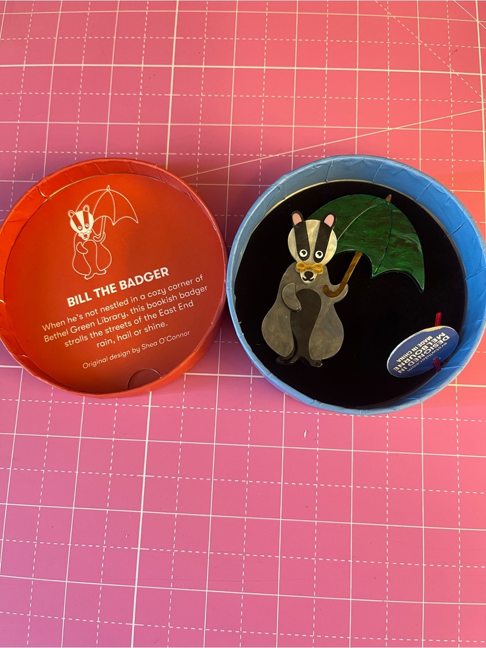 NWT Bill the Badger Erstwilder Brooch